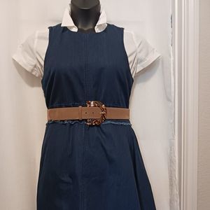 n  nicholas women denim flare sie slvless dress size 10